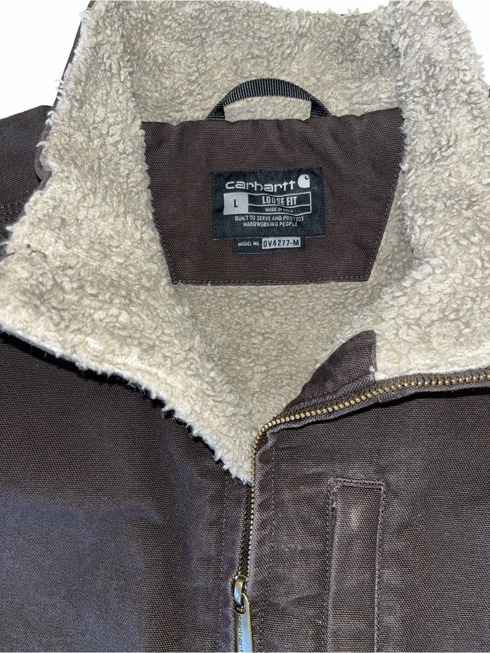 Carhartt Men’s Sherpa Lined Mock Neck Vest Dark Brown Size L - Picture 3 of 12
